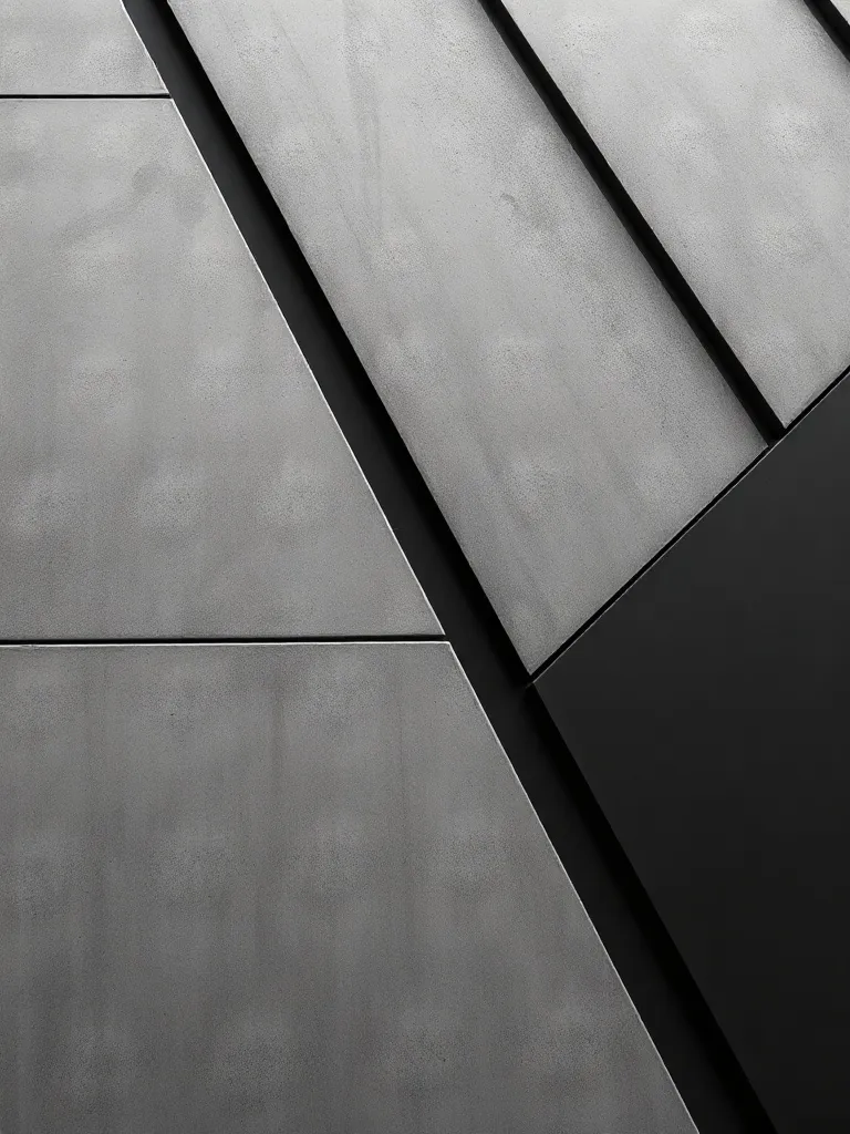 Abstract industrial geometric patterns, grey concrete and bl